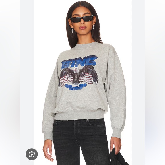 Anine Bing Vintage Bing Sweatshirt Eagle Blue & Grey Size XS NEW RARE - Picture 2 of 16